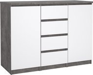 FALCO Commode Simplicity 236 concrete / white gloss - Chest of Drawers