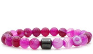 Flor de Cristal Bracelet made of genuine stones Agate pink and Hematite - Bracelet
