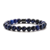 Flor de Cristal Bracelet made of genuine stones Blue Tiger Eye and Hematite - Bracelet