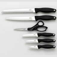 Sada nožů Kitchen Devils by Fiskars sada 5 nožů + nůžky v kuchyňským blocku - Sada nožů