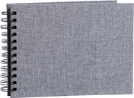 Focus Base Line Canvas Wire-O 23 × 17, Grey w. black sheets - Photo Album