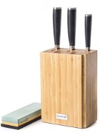 G21 Damascus Premium v bambusovém bloku 3 ks + brusný kámen - Sada nožů