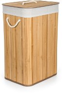 G21 Korb 40 × 30 × 60 cm 72 l mit weißem Stoffkorb, Bambus - Wäschekorb