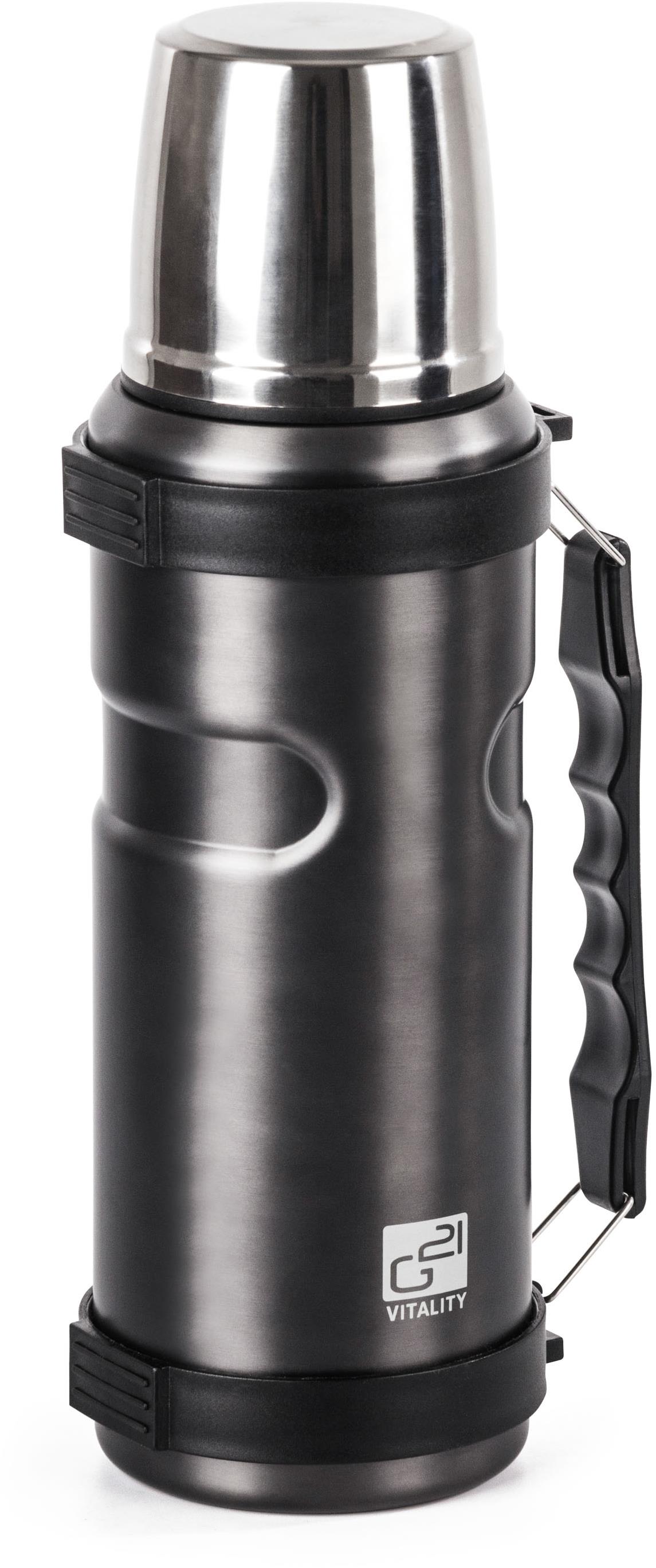 G21 1000 ml, ivópalack fogantyúval, acélszürke