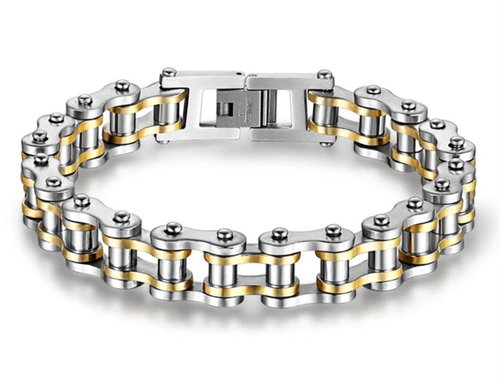 Gaira Moto Bracelet 30025 Silver-Gold - Bracelet - Main image