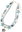 Leg bracelet Heart 3002-28 turquoise