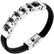 Gaira Kožený náramek Chain 30294-10 černý - Bracelet