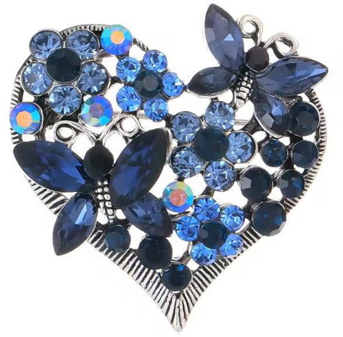 Gaira Brooch Heart 340139 blue - Brooch - Main image