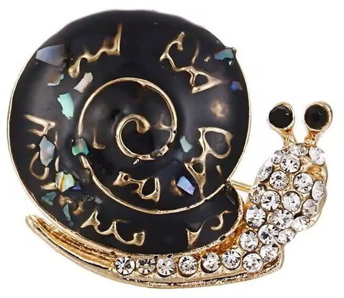 Gaira Brooch Snail 340033 black - Brooch - Main image