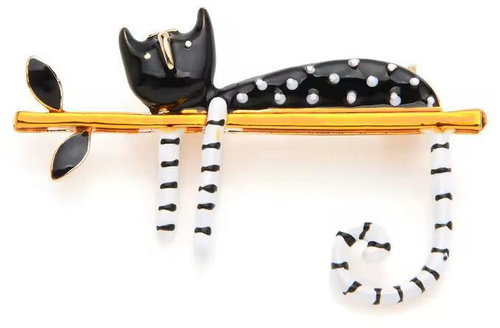 Gaira Brooch Cat 340038 black - Brooch - Main image