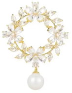 Gaira Brooch Flowers with pearl 312118 Golden - Brooch