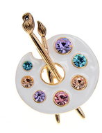 Gaira Brooch Painting palette 340115 white - Brooch