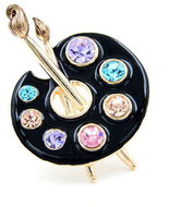 Gaira Brooch Painting palette 340115 black - Brooch