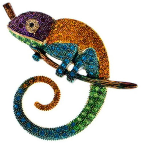 Gaira Brooch Chameleon 340057 yellow - Brooch - Main image
