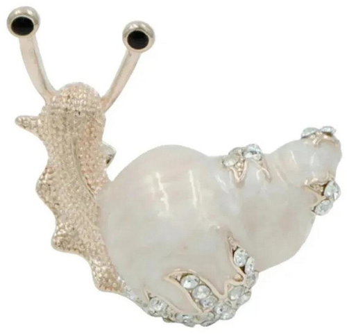 Gaira Snail brooch 340032 white - Brooch - Main image