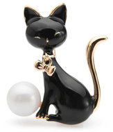 Gaira Brooch Cat 340037 black - Brooch