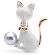 Gaira Brooch Cat 340037 white - Brooch