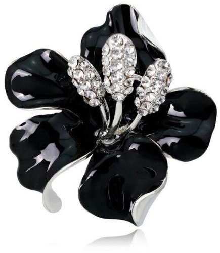 Gaira Brooch Flower 313141 black - Brooch - Main image