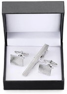 GAIRA Manžetové knoflíčky a spona na kravatu 70941 stříbrné - Set