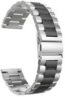 Gaira 3304 Watch Strap Silver - Black 20mm - Watch Strap