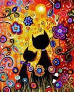 Gaira Mačky v kvetoch M991094 - Maľovanie podľa čísel
