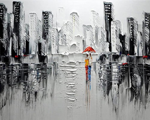 Gaira Couple under umbrella M991383 - Painting by Numbers - Main image