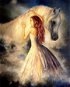 Gaira Dívka s koněm M991454 - Painting by Numbers