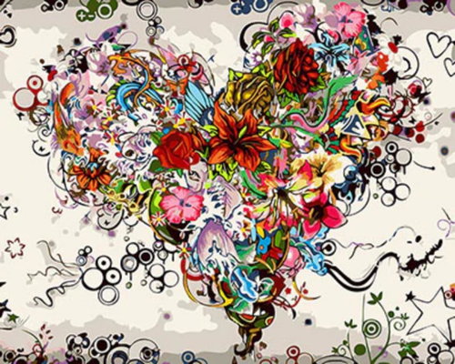 Gaira Heart of flowers M992328 - Painting by Numbers - Main image