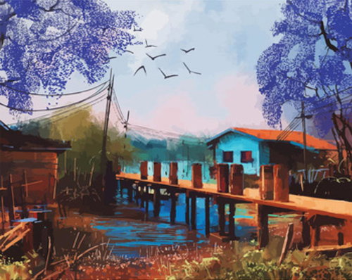 Gaira House by the pier M992551 - Painting by Numbers - Main image