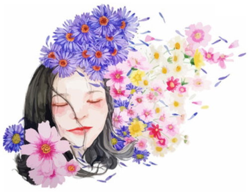 Gaira Flowers in hair M992844 - Painting by Numbers - Main image
