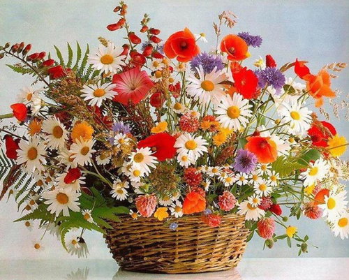 Gaira Basket of flowers M99931 - Painting by Numbers - Main image