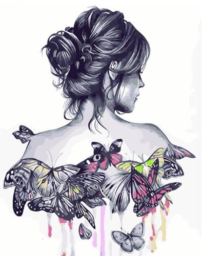 Gaira Butterfly woman M957YH - Painting by Numbers - Main image