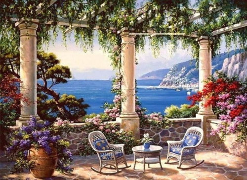 Gaira Terrace over the sea M1426 - Painting by Numbers - Main image