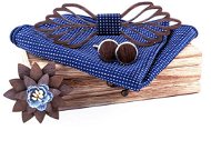 Gaira Dřevěné manžetové knoflíčky s broží, motýlkem a kapesníčkem 709211 - Cufflinks
