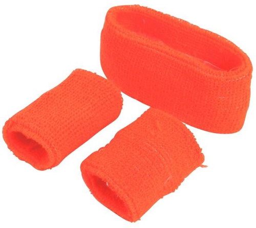 GUIRCA Retro set of neon headbands - orange - 80s - disco - 3 pcs - Costume Accessory - Main image