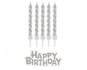 GoDan Svíčky narozeniny - Happy Birthday - stříbrné, 16 ks 7 cm - Svíčka