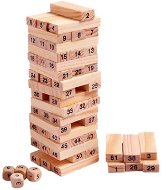 MDS Logická stolní hra z dřevěných kostek - dřevěná věž 54 ks - Wooden Blocks