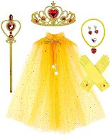 Excellent Žlutý plášť pro princeznu, žlutá sada šperků - Costume