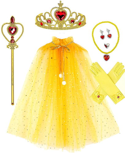 Excellent Yellow Princess Cloak, Yellow Jewellery Set - Costume - Main image