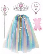 Excellent Duhový plášť pro princeznu, růžová sada šperků - Costume