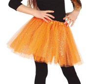 Guirca Dětská tylová tutu sukně s flitry 30 cm, oranžová - Costume Accessory