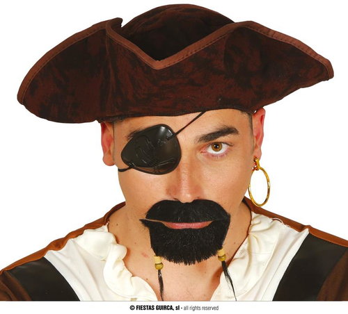 Guirca Pirate beard and moustache Jack Sparrow - Costume Accessory - Main image