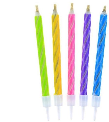 GoDan Magical non-blowing candles 10 pcs, mix of 5 colours, 6 cm - Candle - Main image