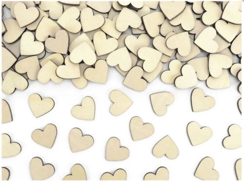 Confetti for table wooden hearts - Wedding/Valentine's Day 50 pcs - Confetti - Main image