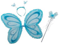 Funny Fashion Křídla, čelenka a hůlka s motýlky, modrá - Doplněk ke kostýmu