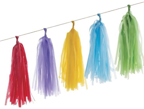 Funnyfashn Garland tassels multicolour, rainbow coloured 20 pcs 420 × 30 cm - Garland - Main image