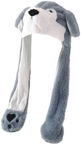 Excellent Plush hat with movable ears - Husky - Party Hats - Main image