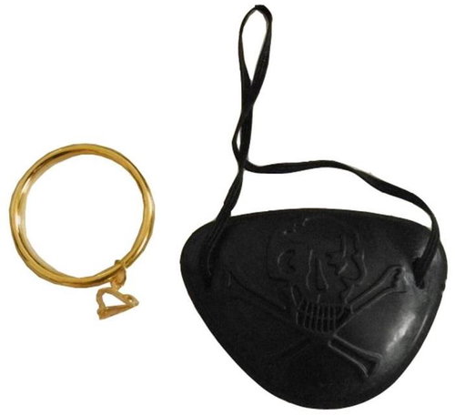 ARPEX eye patch and pirate earrings 2 pcs - Costume Accessory - Main image