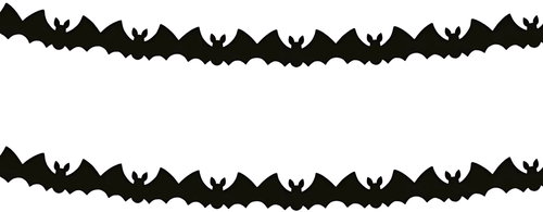 PARTYDECO Garland Bats 600 cm, black, Halloween - Garland - Main image