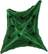Ruhhy 26214 Luminous, fluorescent spider web with 20 spiders, Halloween - Decoration